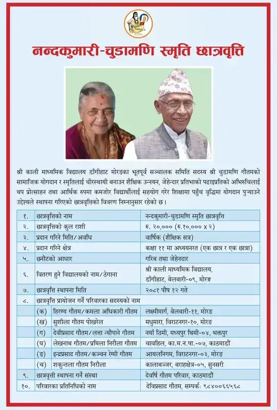 नन्दकुमारी-चुडामणि स्मृति छात्रवृत्ति